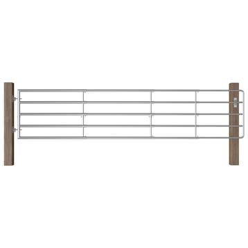 vidaXL Poort met 5 stangen (150-400)x90 cm staal, Verzenden