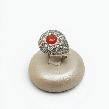 Corail - Argent 925 - Bague - lartisanat italien, Collections, Minéraux & Fossiles