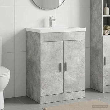 vidaXL Badkamer Onder Het Wastafel Kast Betongrijs 78,5 x, Verzenden, Nieuw