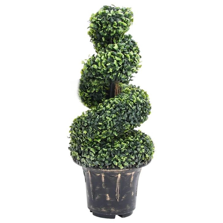 vidaXL Kunstplant met pot buxus spiraal 89 cm groen, Maison & Meubles, Accessoires pour la Maison | Plantes & Fleurs artificielles