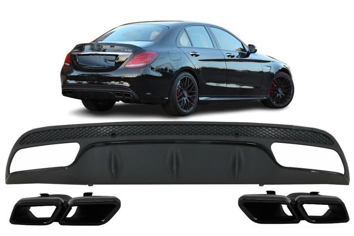 Diffuser | geschikt voor Mercedes-Benz | C-klasse 2014-2018, Auto diversen, Tuning en Styling, Verzenden