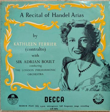 Handel*, Kathleen Ferrier – A Recital Of Handel Arias LP, Verzenden