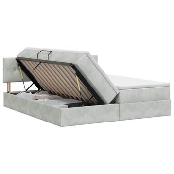 vidaXL Opbergbed met hoofdeinde 2 st Lichtgrijs, Verzenden, Nieuw
