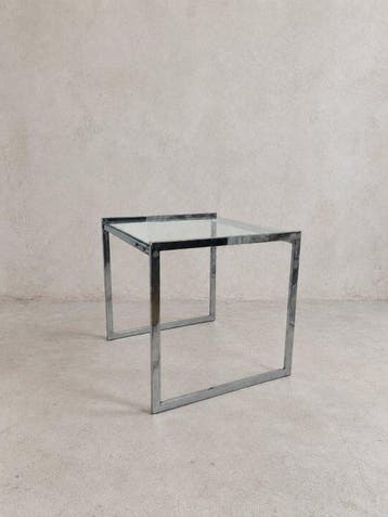Bijzettafel - Glas, Metaal