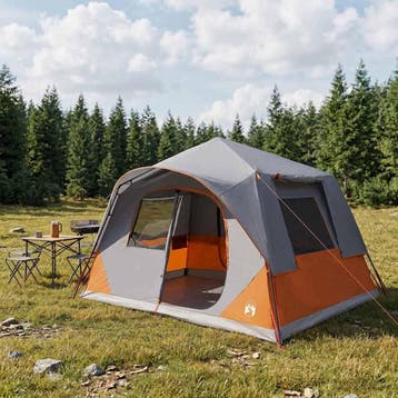 vidaXL Directe Tent met dak Grijs en Oranje 365 x 380 x 200, Verzenden, Nieuw