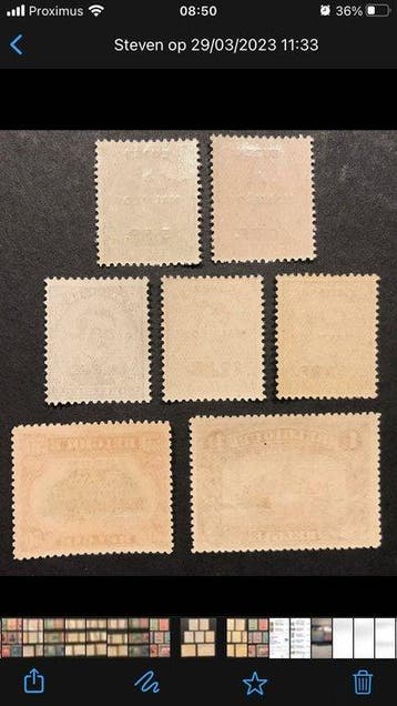 België 1920 - Bezettingszegels met opdruk EUPEN&MALMEDY -