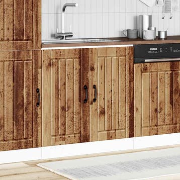 vidaXL Spoelbakonderkast Lucca bewerkt hout oud houtkleurig, Verzenden