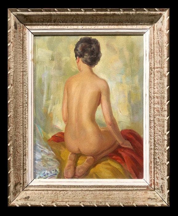 Albert François Genta (1901-1989) - Le Dos des Déesses, Antiek en Kunst, Kunst | Schilderijen | Klassiek