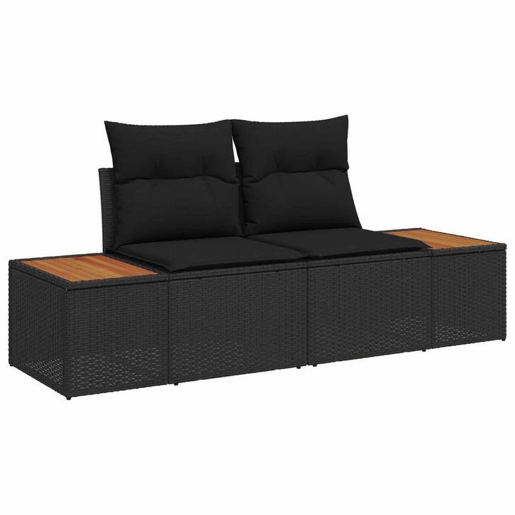 vidaXL Tuin Sofa Zwart 184 x 62 x 85cm poly rattan, Jardin & Terrasse, Ensembles de jardin, Envoi