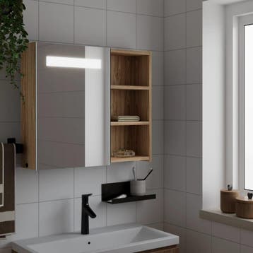 vidaXL Badkamerkast met spiegel en LED 60x13x52 cm, Verzenden, Nieuw