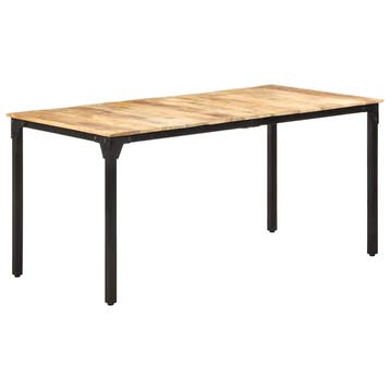vidaXL Eettafel 160x80x76 cm ruw mangohout, Verzenden