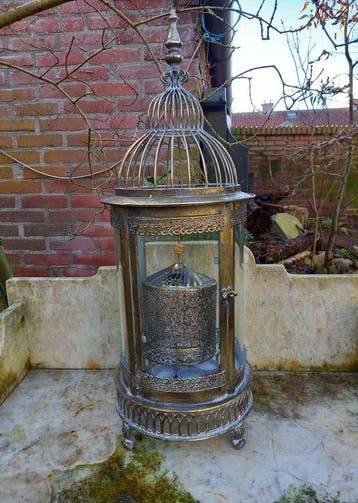 Lanterne - Grande lanterne à bougie tournante - 65 cm -, Antiquités & Art