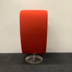 akoestische belstoel met glazen zijwanden, oranje - chroom