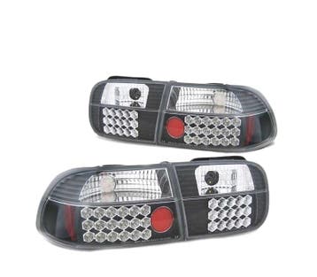 FEUX ARRIÈRE POUR HONDA CIVIC 91-95 3D LED NOIR, Verzenden
