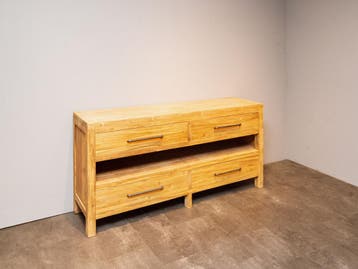 Badkamermeubel teak 180x45x85cm - Naturel, Verzenden, 150 tot 200 cm, Nieuw, Minder dan 100 cm