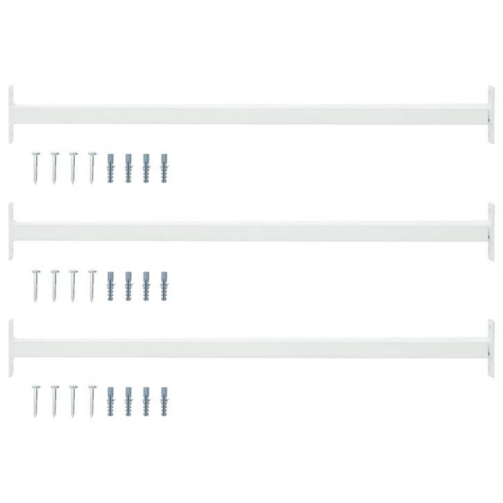 vidaXL Verstelbare ven veilighheidsbalk 3 pcs Wit Staal, Bricolage & Construction, Châssis & Portes coulissantes, Envoi