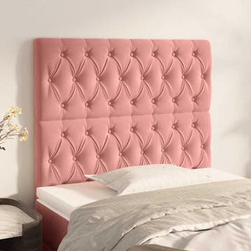 vidaXL Hoofdbord roze 90x7x118/128 cm fluweel, Verzenden, Nieuw