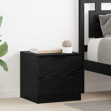 vidaXL Bedkast 2 st Zwart Eiken 40 x 39 x 40cm Bewerkt hout, Verzenden