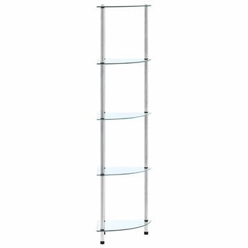 vidaXL Kastje 5-laags 30x30x130 cm gehard glas transparant, Verzenden