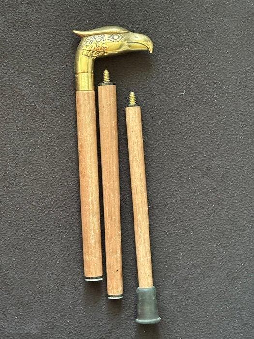 Canne de marche - Bois, laiton - canne de marche, Antiquités & Art, Art | Objets design