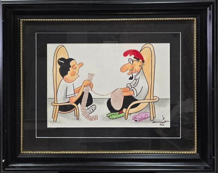 Xavier Cugat (1900-1990) - Tejiendo juntos, Antiek en Kunst, Kunst | Schilderijen | Modern