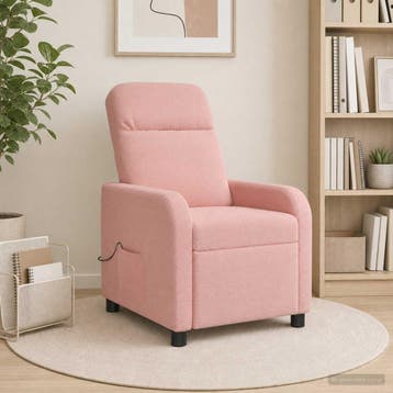 vidaXL Massage Relaxstoel Roze Bouclé, Verzenden, Nieuw