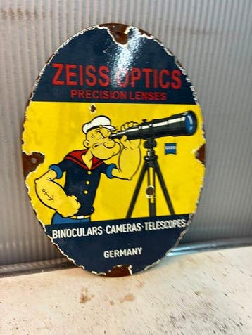 Zeiss Zeiss Optics – Popeye – Ovaal reclamebord, Collections