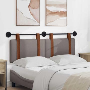 vidaXL Hangend hoofdbord Taupe Antiek PU, Verzenden, Nieuw