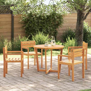 vidaXL 5-delige tuinset van massief acaciahout, Verzenden, Tuinset
