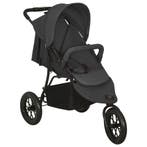 vidaXL Kinderwagen staal antracietkleurig, Verzenden
