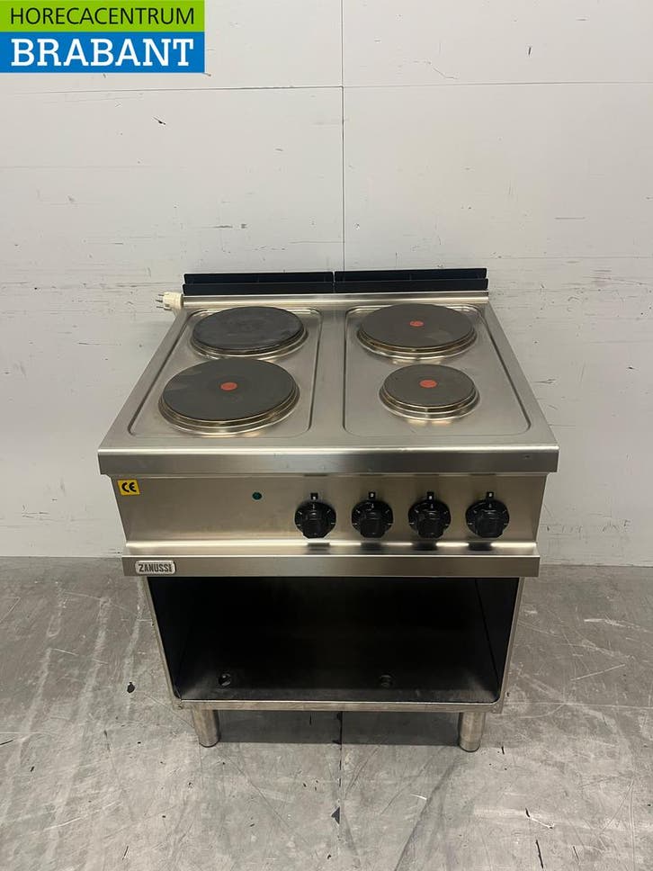 RVS Zanussi 4 Pits Elektrisch Fornuis 400V Horeca, Zakelijke goederen, Horeca | Keukenapparatuur, Ophalen of Verzenden