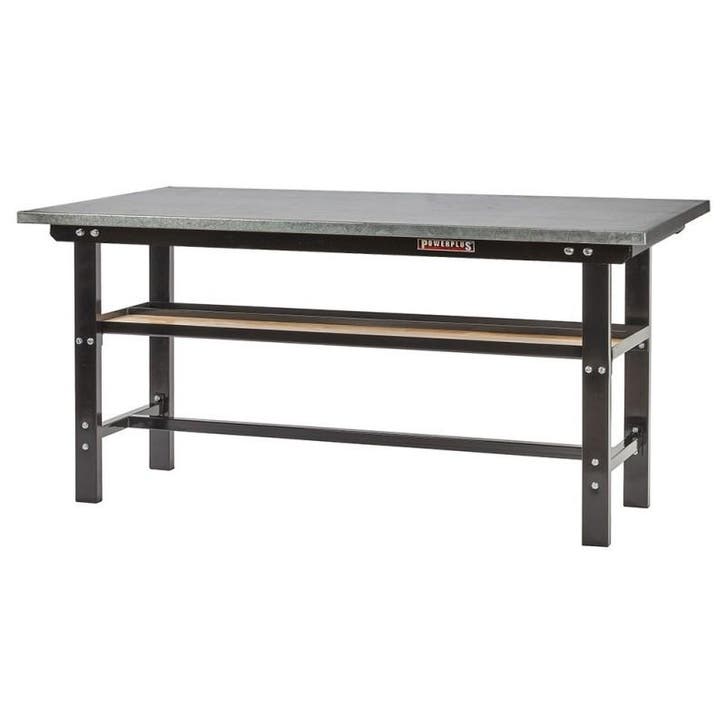 Werkbank zwart 200 cm met zinken werkblad - werkbank metaal, Doe-het-zelf en Bouw, Werkbanken, Ophalen of Verzenden