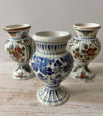 De Porceleyne Fles, Delft - Vaas (3) - 1911+1982+1984 -, Antiek en Kunst