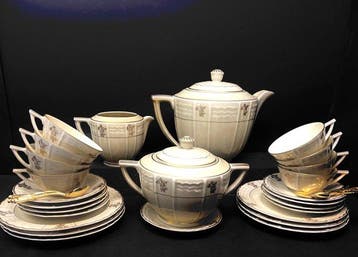Limoges, Alfred Lanternier - Theeservies - Porselein