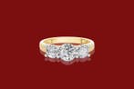 Ring - 14 karaat Geel goud - 2.05ct. tw. Diamant (Lab-grown), Handtassen en Accessoires, Nieuw