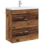 vidaXL Badkamermeubel Set Oud hout 81 x 40 x 84,5 cm Bewerkt, Huis en Inrichting, Tafels | Kaptafels, Verzenden, Nieuw