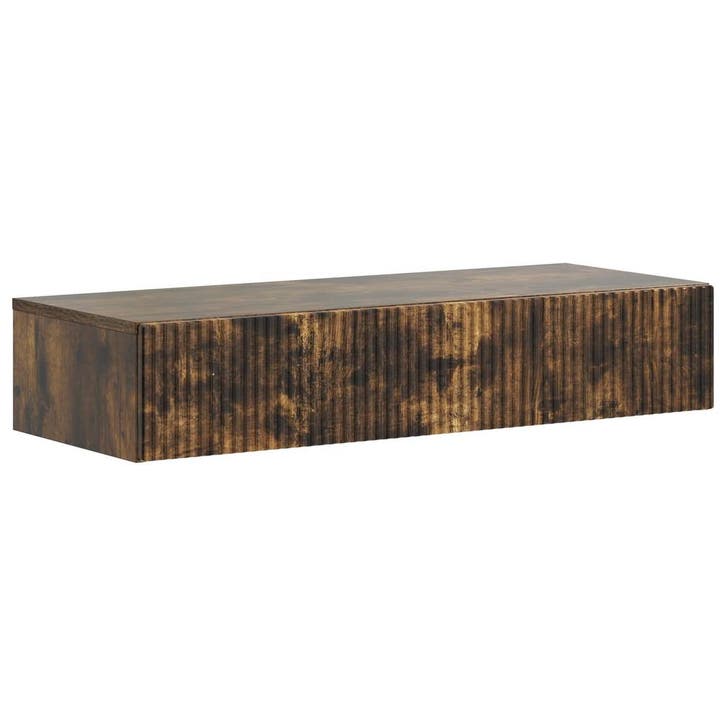 vidaXL Wandgemonteerde Zijtafel Gerookt eiken 87,5 x 34,5 x, Maison & Meubles, Armoires | Autre, Envoi