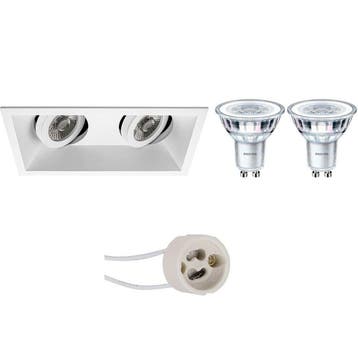 LED Spot Set 3W - Kantelbare, Dimbare Witte Inbouwspot met G, Verzenden