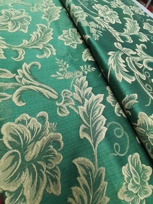 Meubelstof - 2.7 m - 2.8 m - Goudgroene barokke stof, Antiquités & Art, Tapis & Textile