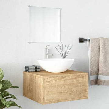 Meuble salle de bain chene suspendu - Retour client - 33%..., Verzenden, Nieuw