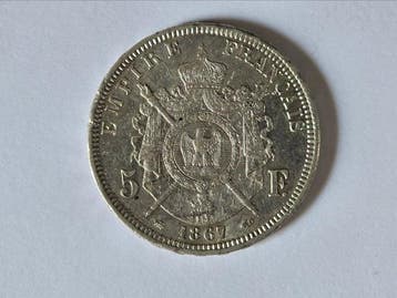 Frankrijk. Napoléon III. 5 Francs 1867-A, Paris (Zonder