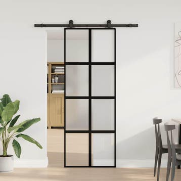 vidaXL Schuifdeur met beslag 76x205 cm gehard glas en, Doe-het-zelf en Bouw, Verzenden, Nieuw