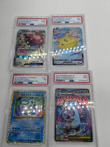 Pokémon - 4 Graded card - PSA 9 - Various sets, Nieuw