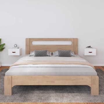 vidaXL Nachtkastjes 2 st wandgemonteerd 40x29,5x22 cm wit, Verzenden, Nieuw