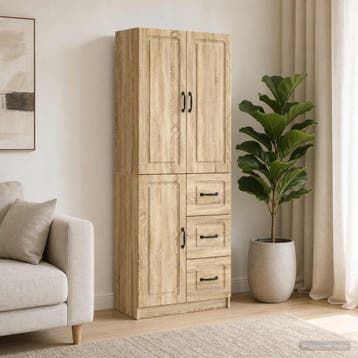 vidaXL Kast Set 2 st Sonoma Eiken Bewerkt hout, Maison & Meubles, Verzenden