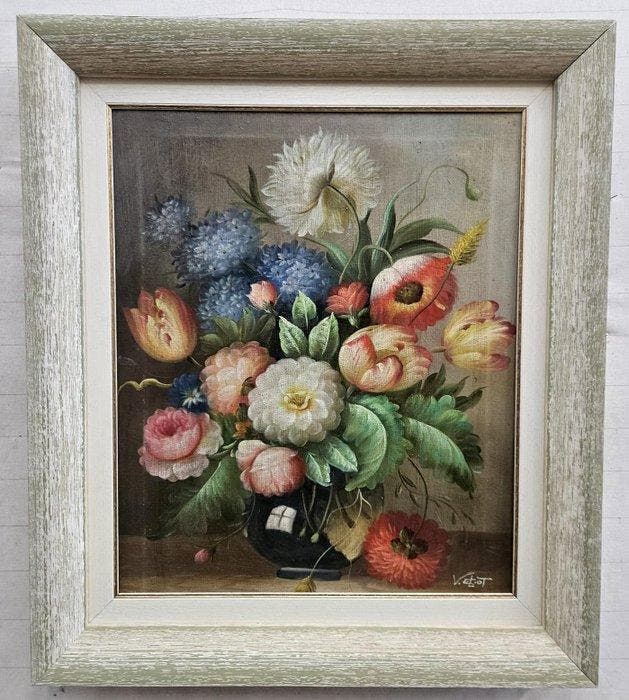 V. Eliot (XX) - Fiori, Antiquités & Art, Art | Peinture | Classique