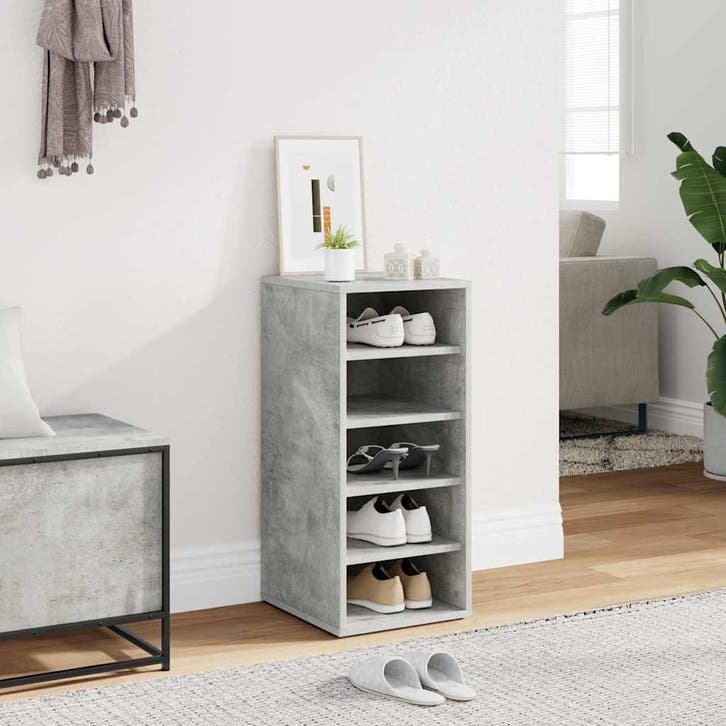 vidaXL Schoenenkast 31,5x35x70 cm bewerkt hout betongrijs, Huis en Inrichting, Kasten | Schoenenkasten, Nieuw, Verzenden