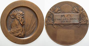 Brons medaille 1932 Tiere Hahn, Verzenden