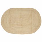vidaXL Tapijt Natuurlijk en Wit 152 x 245 cm Jute, Verzenden