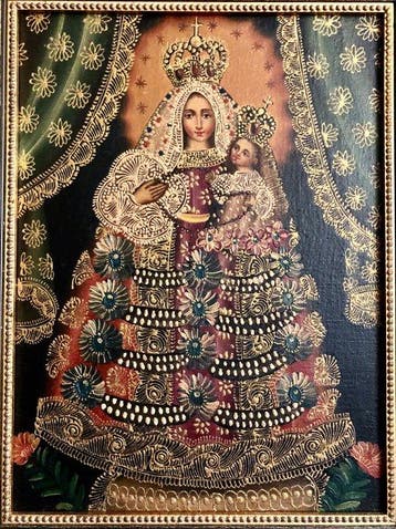 Cuzco Colonial School 19th-20th Century - Virgin of the, Antiquités & Art